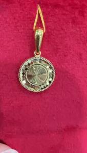 Poh Heng Jewellery 22K Glittering Round Pendant in Yellow Gold [Price by Weight]