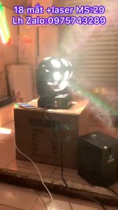 Đèn moving 1 đầu 18 mắt+laser