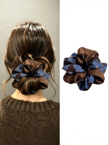ZUOOU | Elegant Blue Brown Ribbon Hair Band