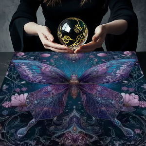 1-Piece Mystical Butterfly Tablecloth Divination Tarot Magic Gathering Tablecloth Practical & Durable