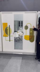 XTRA LARGE Lemari Pakaian Besi 3 Pintu Sliding LEAVES XL