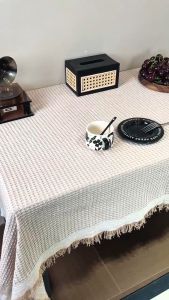 Waffle Table Cloth Cover Round table  Square Non-slip Washable 4/6/8/10 Seater