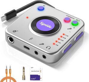 Synido Live Dock A20 pro USB Audio Interface 2026 Upgraded Low Latency Internal Recording for Smartphone Computer