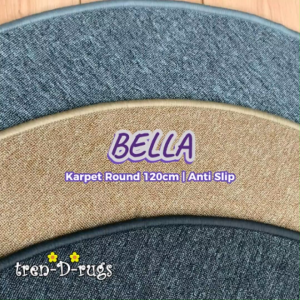 Tren-D-rugs karpet polos aesthetic bulat bundar lingkaran round carpet diameter 120 cm anti slip modern bulu alas lantai ruang tamu keluarga kamar tidur minimalis - NMs