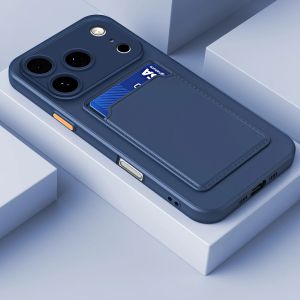 Luxury Soft Silicone Wallet Card Holder Phone Case for iPhone 17 Air 16 E 15 14 Plus 13 12 Mini 11 Pro Max Slot Bag Back Cover