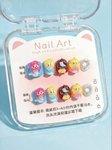 CHUBEISHI | Childrens Wearable Nails 3 to 10 Years Old Girls School Use