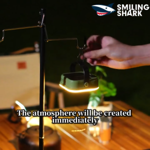 SMILING SHARK LY8307 LED Camping Light 6Mode White Warm Light Solar Energy Type-c Rechargeable Camping Lamp Waterproof Outdoor Camping Lighting