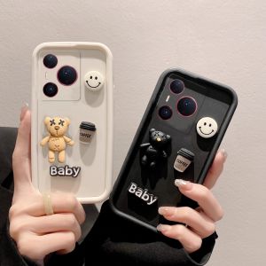 เคสโทรศัพท์ Huawei Pura 80 Pro Pura80 Ultra รูปการ์ตูนหมียิ้มน่ารักเป็นพิเศษปกป้องเลนส์ด้วยซิลิโคนนิ่ม