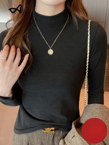 miiow | Half-High Neck Fleece Thermal T-Shirt  Womens Autumn-Winter Underwear