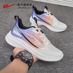 Mens Running Shoes Casual Breathable Thick Bottom Shock Absorption Summer New Black Warrior Sports Shoes Comfortable Sneakers