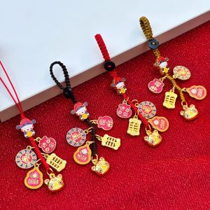 已开光 招财 古法金多宝多福汽车钥匙扣 挂件挂饰本命年吊坠男女礼品手工礼物 Gua Fa Jin Duobao Duobu Fu Car Keychain Hanger Pendant Birth Year Pendant Gift for Both Men and Women Handmade Gift