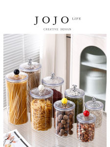 Mr. Grocerys Transparent Sealed Storage Jar with Lid for Home Food Storage Simple Design Universal Cylinder Plastic Container