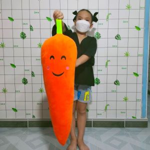 GỐI ÔM NGỦ CHO BÉ HÌNH CÀ RỐT VẢI NHUNG LÔNG NGẮN MỀM MỊN 100% GÒN AN TOÀN CHO BÉ