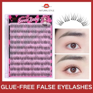 NATURAL STYLE Glue-Free 10 Rows and 120 Clusters of Large-Capacity Natural Segmented Fishtail Single Cluster False Eyelashes