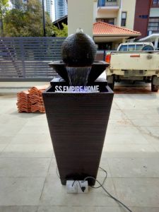 S58 Ball Brown Large Feng Shui Water Pond Fountain Kolam Air Sandstone Garden Water Feature Balinese 风水流水喷泉瀑布池 Home