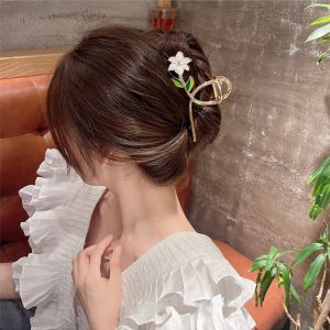 Kẹp tóc hoa retro cổ tích kẹp tóc sau đầu kim loại sang trọng nữ tính Hàn Quốc