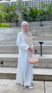 BASIC ABAYA GAMIS POLOS BAHAN CRINKLE AIRFLOW GAMIS PUTIH GAMIS HOMEDRESS BUSUI | GAMIS TANISHA