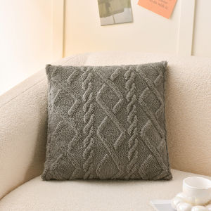 Jacquard Geometric Pattern Fluffy Pillow Cover