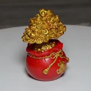 Cây kim tiền vàng mô hinh cây vàng may mắn cây tài lộc trang trí bàn làm việc chậu cây phong thủy phát tài