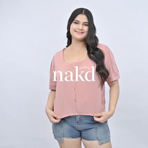 NAKD FASHION IZZIE BASIC CHALLIS SQUARE NECK DAILY CASUAL PLUS SIZE COMFY OFFICE BLOUSE TOP 5094