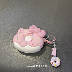 Adorable Pink Bowknot Donut Shape Apple Airpods pro 1 2 3 Generation Hard Shell TPU Earphone Case Protective Cover