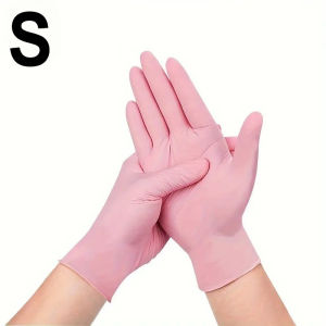 30/60/90PCS Light Pink Disposable Nitrile Gloves Durable Light Pink Gloves Pet Beauty Household Cleaning  Multifunctional Tool