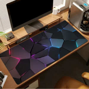 Large gaming Mouse Pad 90x40 Red Blue gradient design non-slip rubber sewn edge gaming desk mat keyboard gamers and office work