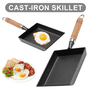 Cast Iron Rectangle Mini Egg Frying Pan Non-Stick Pancake Kitchen Pot Maker Thickened Omelette Tamagoyaki Frying Pan
