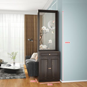 Screen Living Room Partition Double-Sided Storage Modern Simple and Light Luxury Home Living Room New Chinese Style Entrance Cabinet Solid Wood Shoe Cabinet