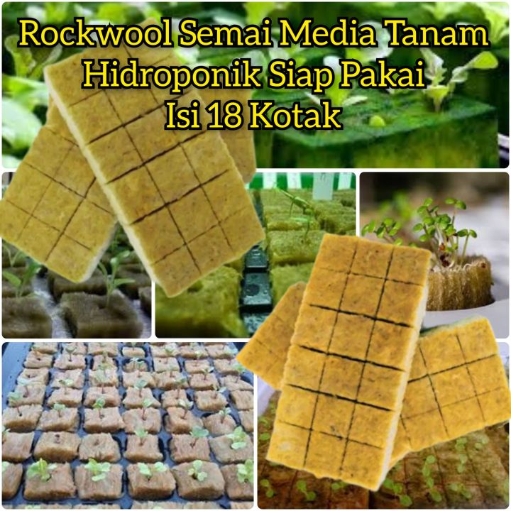 Rockwool Hidroponik Premium Media Tanam Hidroponik Siap Pakai Isi 18 Kotak Rockwool Murah Berkualitas Media Semai Hidroponik