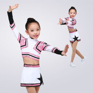 White Gymnastics Outfit Childrens Performance Costume School Uniform Primary Middle School Team Dance Apparel Soft Material