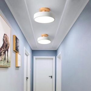 Nordic Wood LED Chandelier Ceiling Light Aisle Lamp For Bedroom Corridor Cieling Lamps Ceiling Lights Tri color Lamps