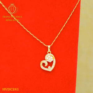 Dây Chuyền Nữ Vòng Cổ Mặt Trái Tim Đính Đá Titan Xi Mạ Vàng Non 18k 24k Cao Cấp (Không Bị Xỉn Đen) - Trang Sức Hava Hong Kong
