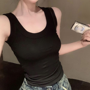 Womens Vest Inner Wear Wide Shoulder Cover Supernumerary Breast Outer Wear Inner Wear Underwear Long White Suspender Tops Silm Slim Looking Summer