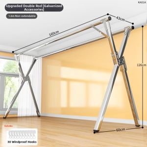 ZHIZHOU | Retractable Foldable Stainless Steel Clothes Drying Rack