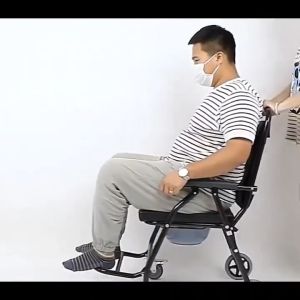 เก้าอี้นั่งถ่าย เก้าอี้นั่งอาบน้ำ เก้าอี้ส้วมเคลื่อนที่ผู้สูงอายุ สามารถพับเก็บได้ เบา แข็ง wheelchair/toiletchair