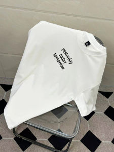 Áo Thun Cotton Nguyên Chất in Chữ Phong Cách Nhật Bản Mùa Hè Cổ Tròn Rộng Rãi Thời Trang Cho Nam Và Nữ