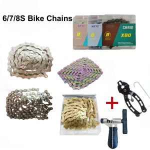 6/7/8 Speed Bike ChainBicycle Chain for Most Bikes Cycling ChainsSilvery/Golden/Rainbow/Brown Colors116 Links