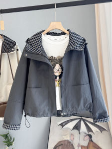 LIYANGANG | Áo Khoác Ngắn Hooded Phong Cách Thư Giãn