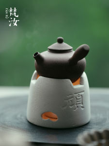 Mini Handmade Teapot Candle Warm Tea Furnace Tea Pet Feng Lu Tea Ceremony Tool Ceramic Material Handmade Crafted Tea Lover
