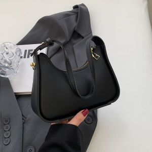Fashionable Small Ladies Bag Versatile Handbag Underarm Bag Spring Summer New Style Soft PU Leather Zipper Closure Casual Bag
