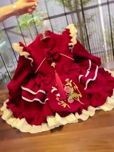 Váy Liền Cho Bé Gái Lolita Váy Chúc Mừng Năm Mới Công Chúa