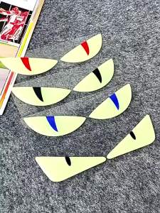 New Luminous 3D Demon Eye Cat Eye Design Motorcycle Sticker Glowing Headlight Decal For Scooters Decoration