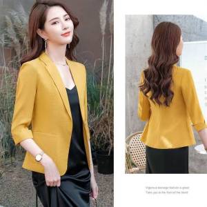 Lieoyuarn | Lightweight Suits Jacket 3/4 Sleeve Spring Summer Leisure Style Short
