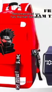 Js Stlye Tas Sekolah KAKASHI 0059 Uniseks Tas Ransel Bahu GandaTas Laptop Mochila 4in1 anak
