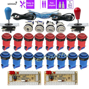 2 Player Arcade DIY Kit Zero Delay Arcade USB Encoder for PC Raspberry Pi with Happ Push Buttons Sanwa Joystick to Arcade Cabine