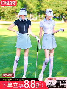 New Golf Clothing Womens Short Sleeve T-Shirt POLO Shirt Quick Dry Skirt Sportswear Set Anti-Light Walking Golf Outfit
