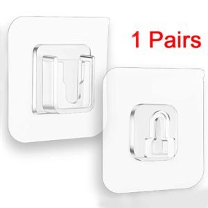 Multi-purpose Transparent Hooks Double-sided Adhesive Wall Hooks Waterproof Clothes Hats Towel Hooks Kitchen Bath Door Hooks