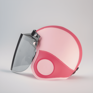 Helm Pororo Anak Polos Kaca Flat 2 3 4 5 6  Pink Muda Pink Tua