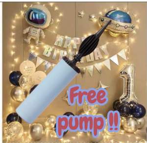 Children Birthday Party Happy Astronaut Cosmonaut Taikonaut Spaceman theme Backdrop Decoration Balloons [PBS007] (come with free pump)